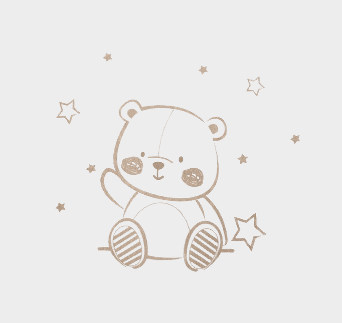 Rainy Лятна бебешка двулицева пелена 85х85 см Bear & Stars