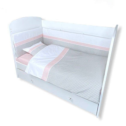 Rainy Обиколник за бебешка кошара 60х120 см. Dream сив точки