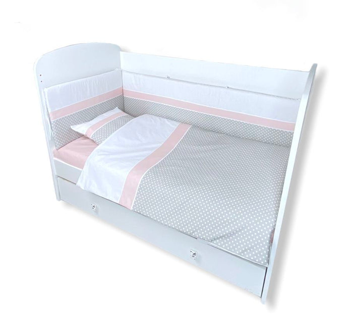Rainy Обиколник за бебешка кошара 60х120 см. Dream сив точки