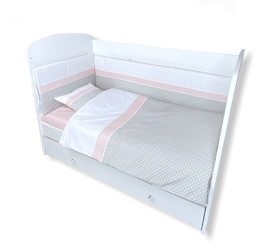 Rainy Обиколник за бебешка кошара 60х120 см. Dream сив точки