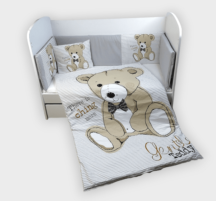 Rainy Обиколник за бебешка кошара 60х120 см. Мече с папионка