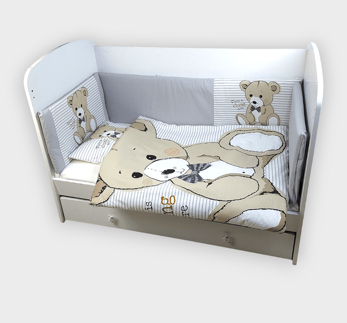 Rainy Обиколник за бебешка кошара 60х120 см. Мече с папионка
