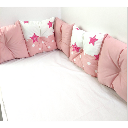 Rainy Обиколник за бебешка кошара 60х120 см. тип възглавнички Розово слонче