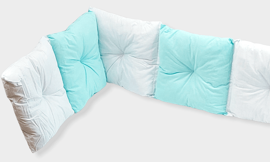 Rainy Обиколник за бебешка кошара 60х120 см. тип възглавнички Бял/Резеда