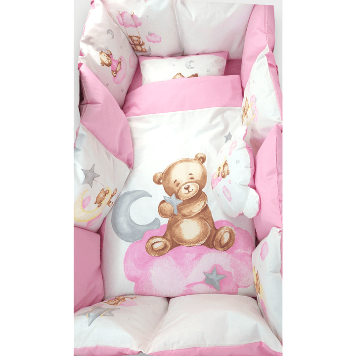 Rainy Обиколник за бебешка кошара Baby Bear One size розов