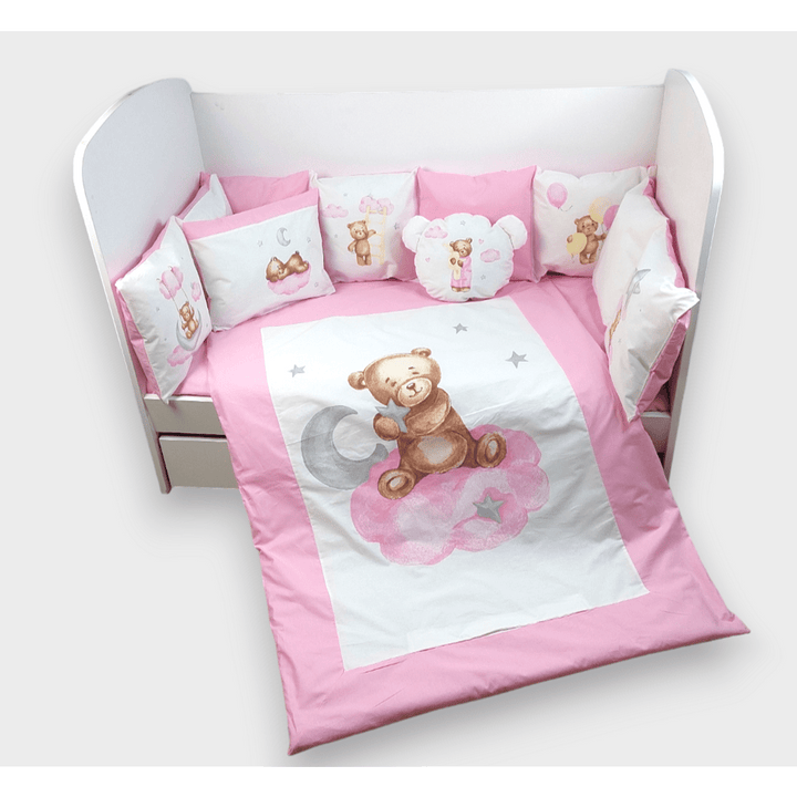 Rainy Обиколник за бебешка кошара Baby Bear One size розов