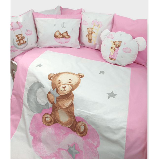 Rainy Обиколник за бебешка кошара Baby Bear One size розов
