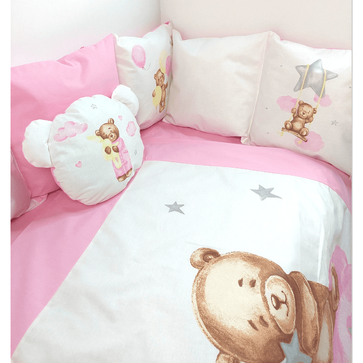 Rainy Обиколник за бебешка кошара Baby Bear One size розов