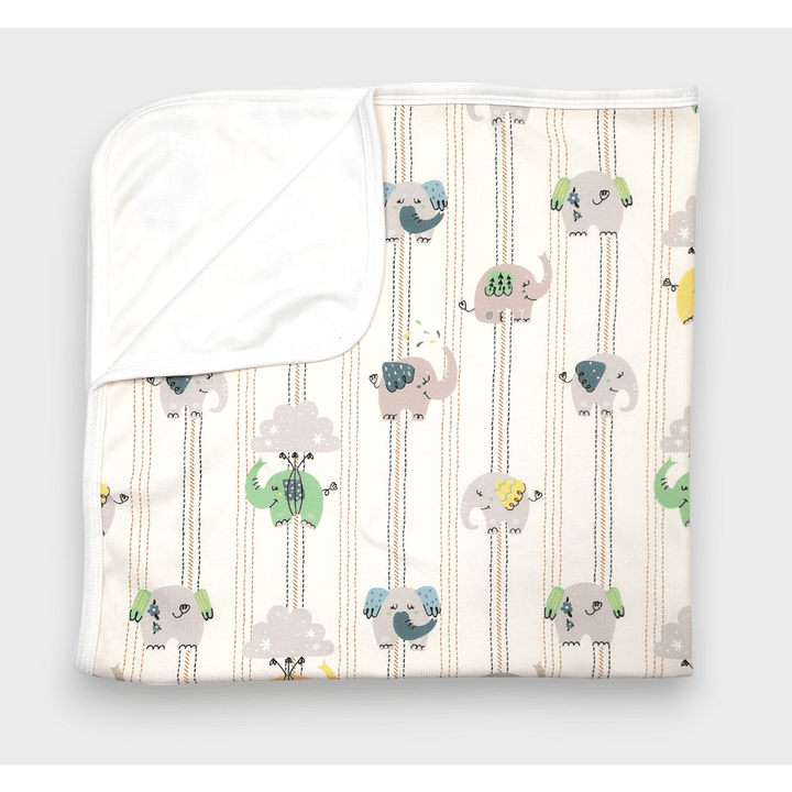 Rainy Premium Бебешка пелена 85х85 см. Слончета зелен Лято