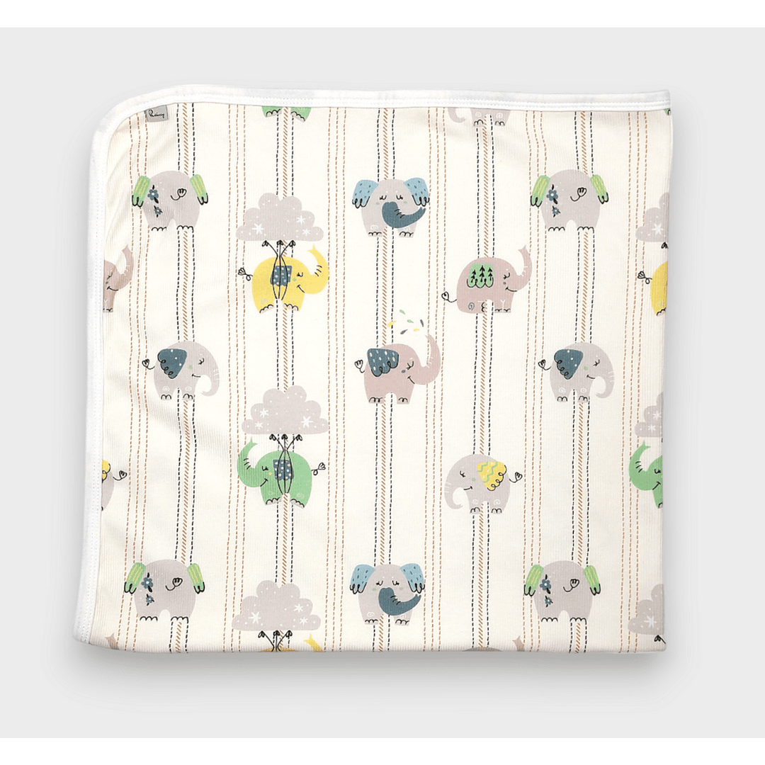 Rainy Premium Бебешка пелена 85х85 см. Слончета зелен Лято