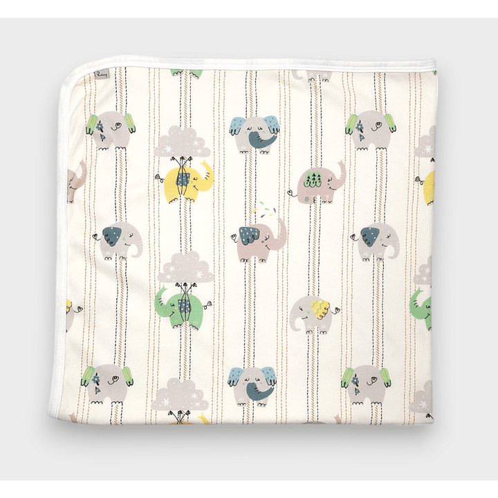 Rainy Premium Бебешка пелена 85х85 см. Слончета зелен Лято