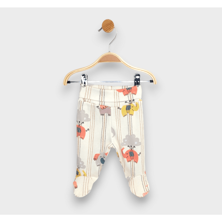 Rainy Premium Бебешка ританка с обърнат колан Слончета 48 - 74см. праскова