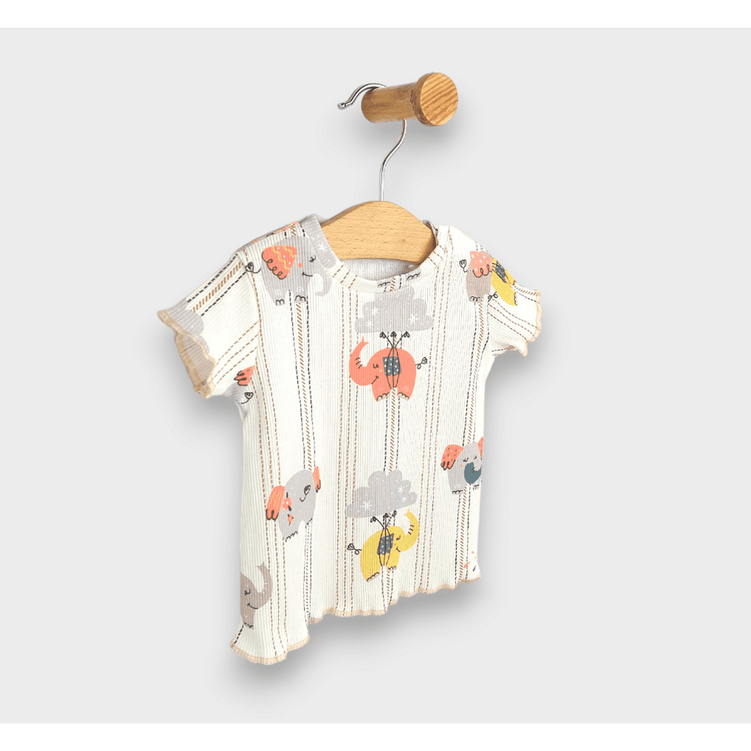 Rainy Premium Бебешки комплект 2 части Слончета 62-92см. праскова