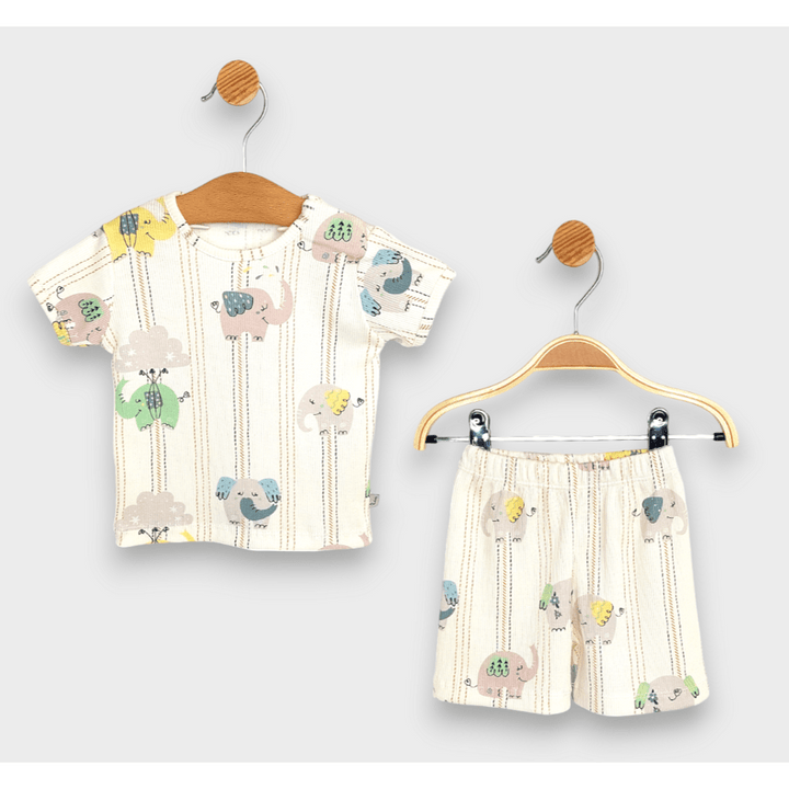 Rainy Premium Бебешки комплект 2 части Слончета 62-92см. зелен