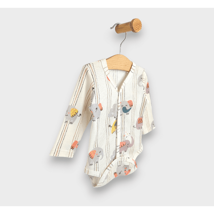 Rainy Premium Бебешко боди с предно закопчаване дълъг ръкав 48 - 80см. праскова