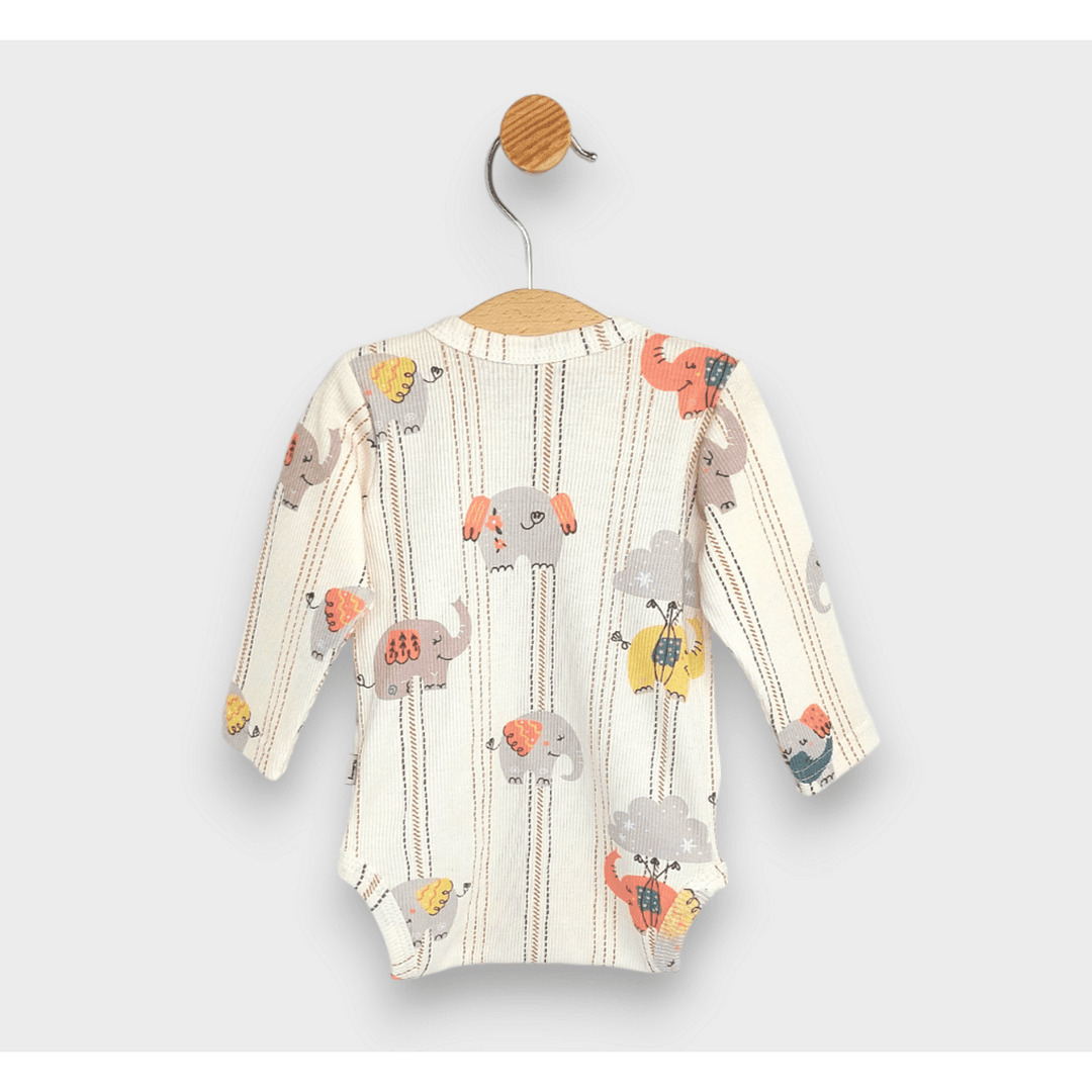Rainy Premium Бебешко боди с предно закопчаване дълъг ръкав 48 - 80см. праскова