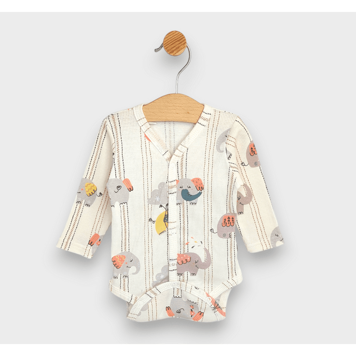 Rainy Premium Бебешко боди с предно закопчаване дълъг ръкав 48 - 80см. праскова