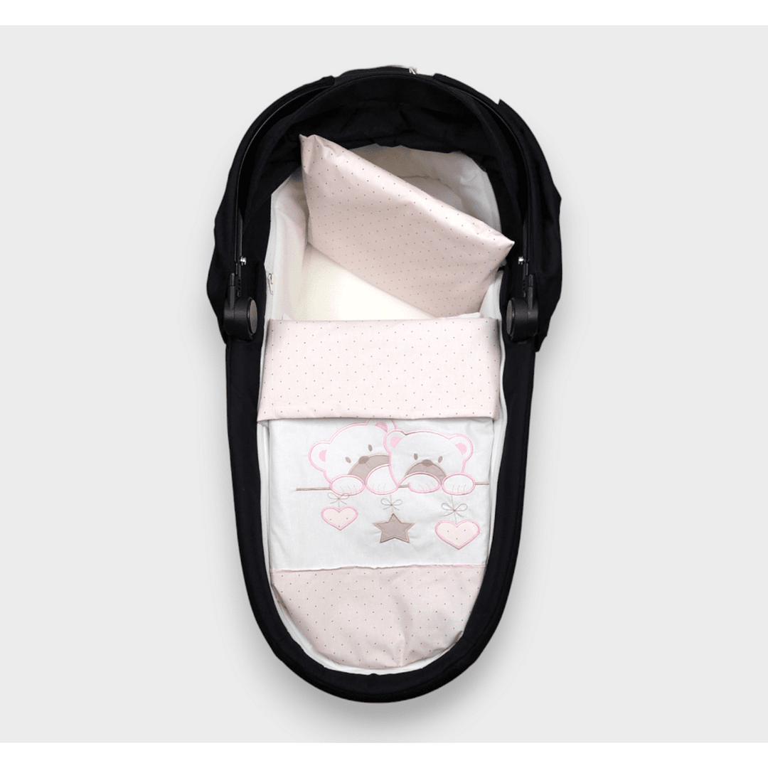 Rainy Зимен комплект за количка 3 части Звездни мечета розов