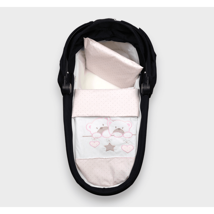 Rainy Зимен комплект за количка 3 части Звездни мечета розов