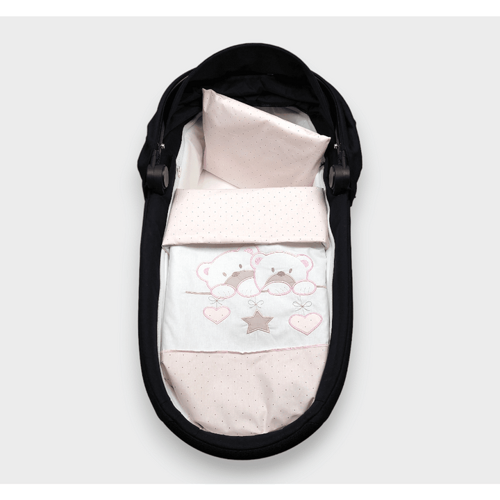 Rainy Зимен комплект за количка 3 части Звездни мечета розов