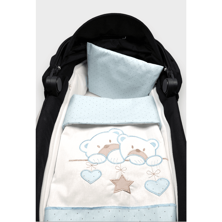 Rainy Зимен комплект за количка 3 части Звездни мечета синьо