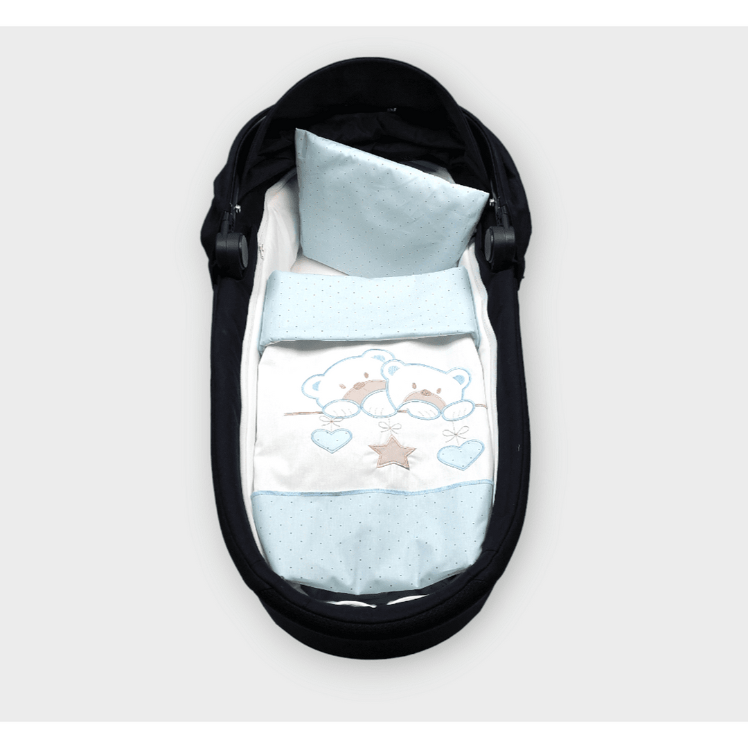 Rainy Зимен комплект за количка 3 части Звездни мечета синьо