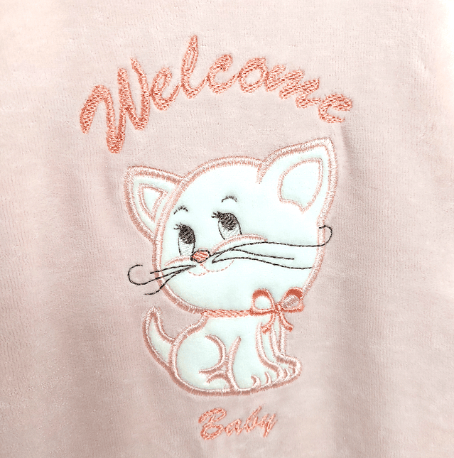Rainy Зимна бебешка пелена с цип 80x80см. Welcome Baby Cat розов