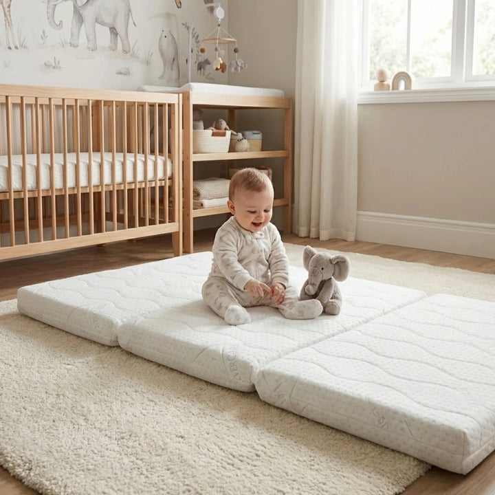 Rainy Бебешки сгъваем матрак 60х120 см. Сребърни нишки