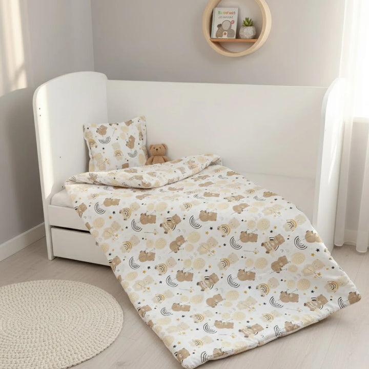 Rainy Бебешки спален комплект 4 части 60х120 см. Мече с балони