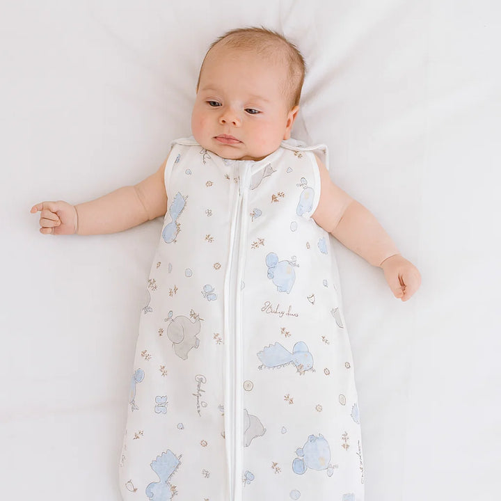 Rainy Детско спално чувалче Класик с цип Сини Зебри и Слончета Лято