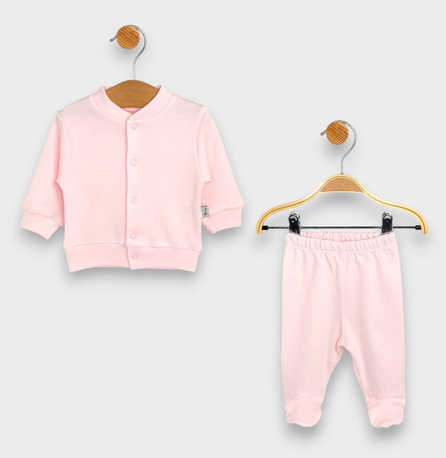 Rainy Бебешки комплект 2 части Жилетка с ританка 48-62 см. розов